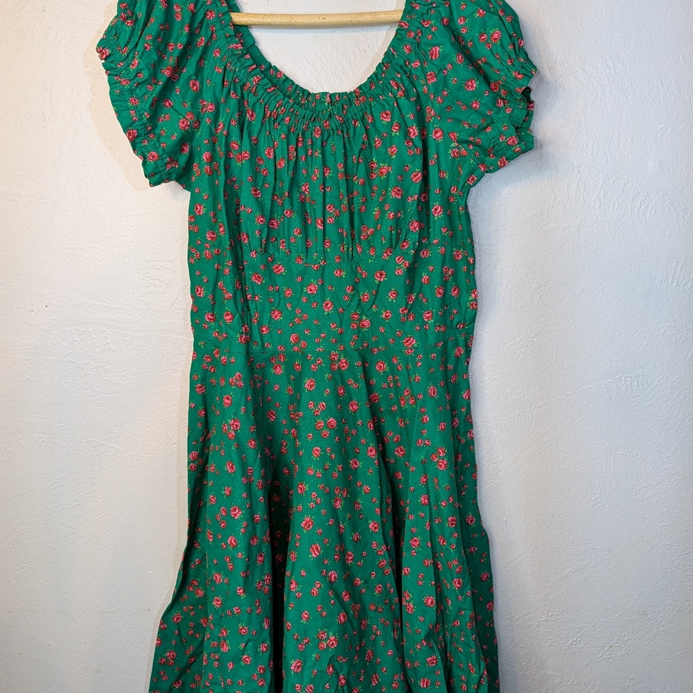 Floral Green Dress